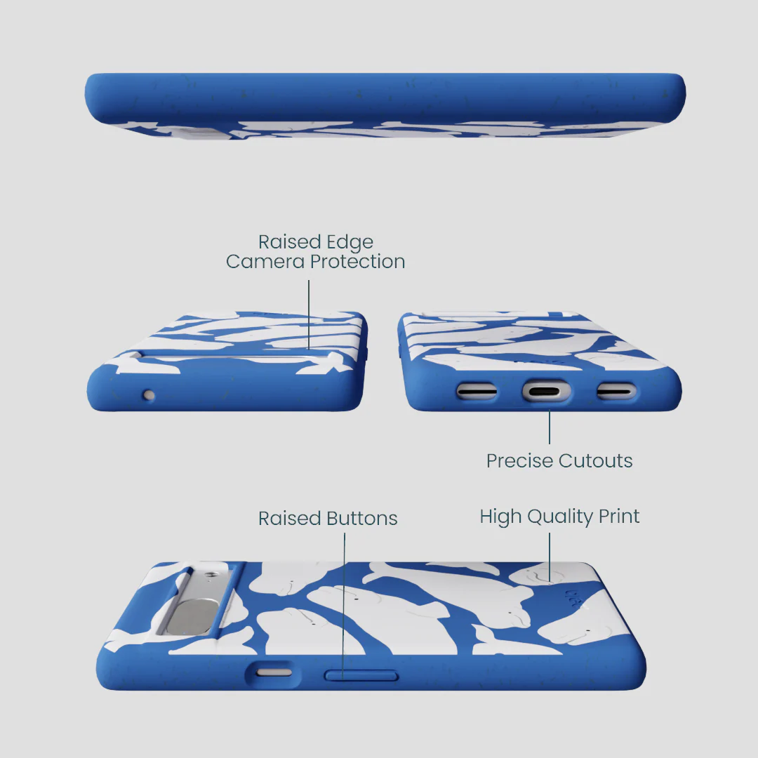 Electric Blue Belugas Google Pixel 7 Case - Image 3