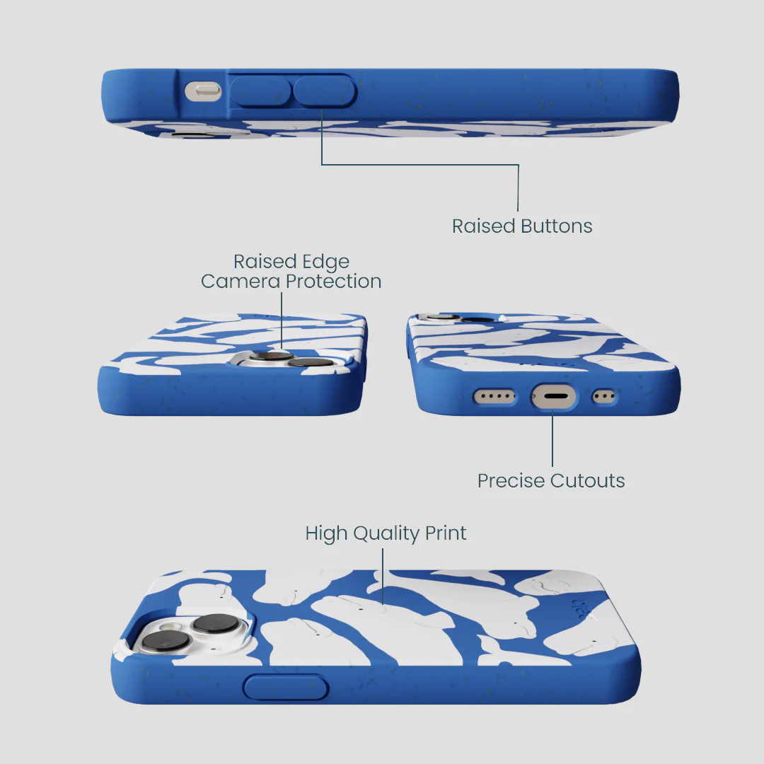 Electric Blue Belugas iPhone 13 Case - Image 3