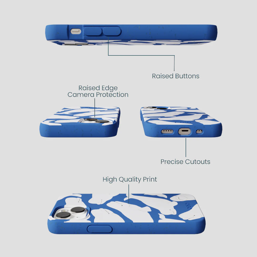 Electric Blue Belugas iPhone 13 Mini Case - Image 3