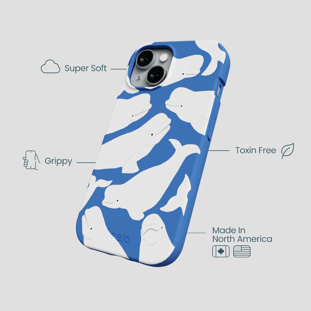 Electric Blue Belugas iPhone 14 Case - Image 4