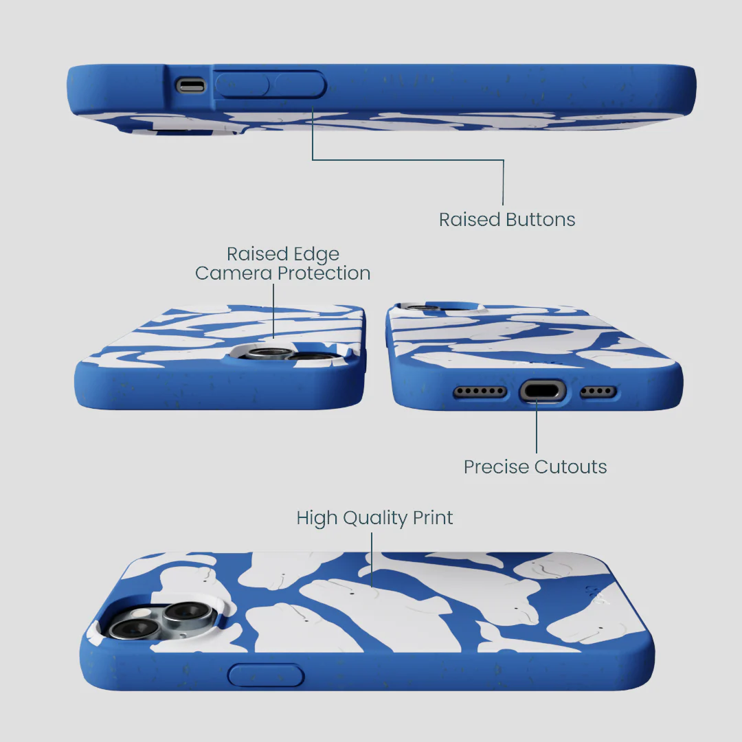 Electric Blue Belugas iPhone 15 Plus Case - Image 3