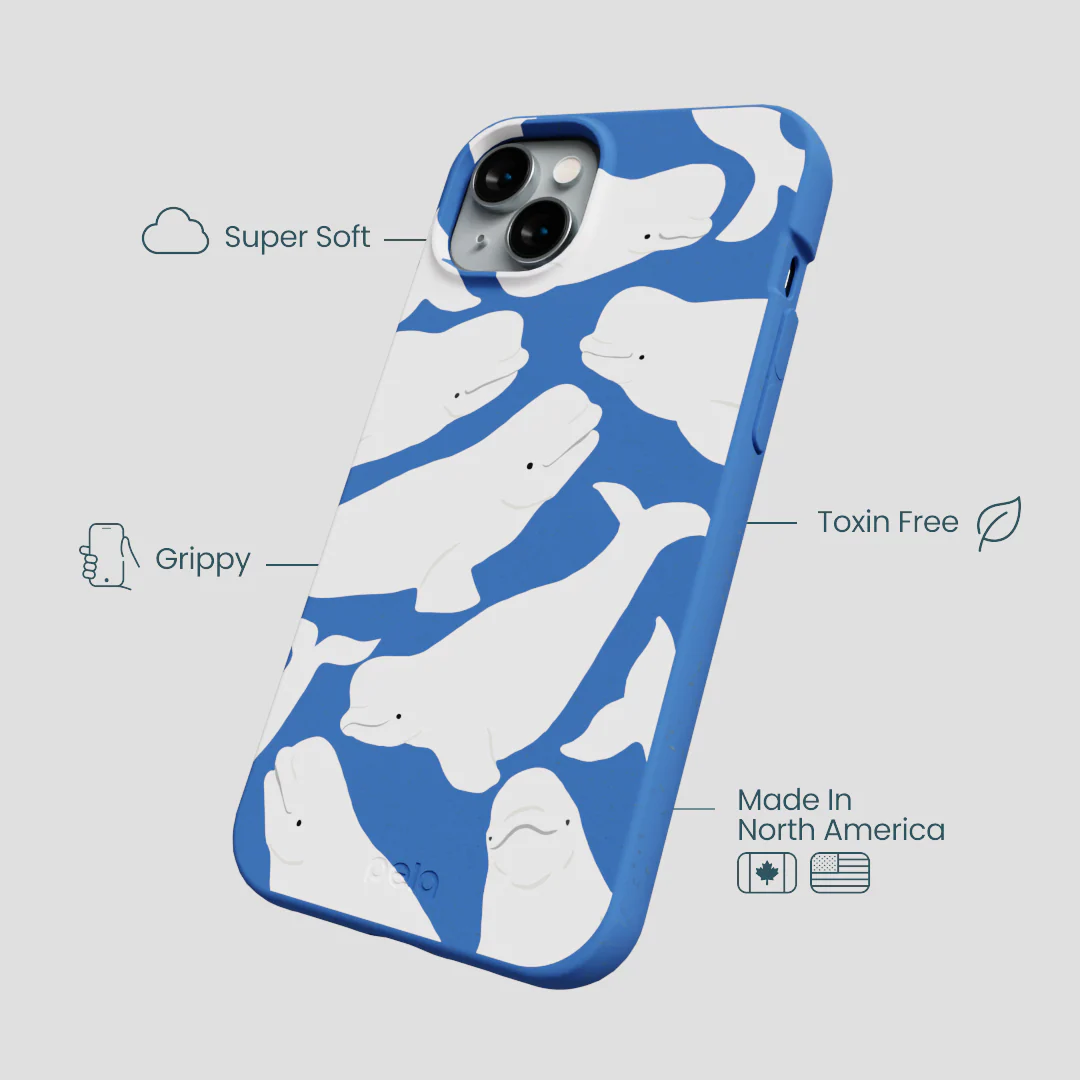 Electric Blue Belugas iPhone 15 Plus Case - Image 4