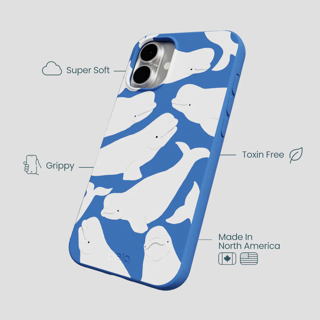 Electric Blue Belugas iPhone 16 Plus Case - Image 4