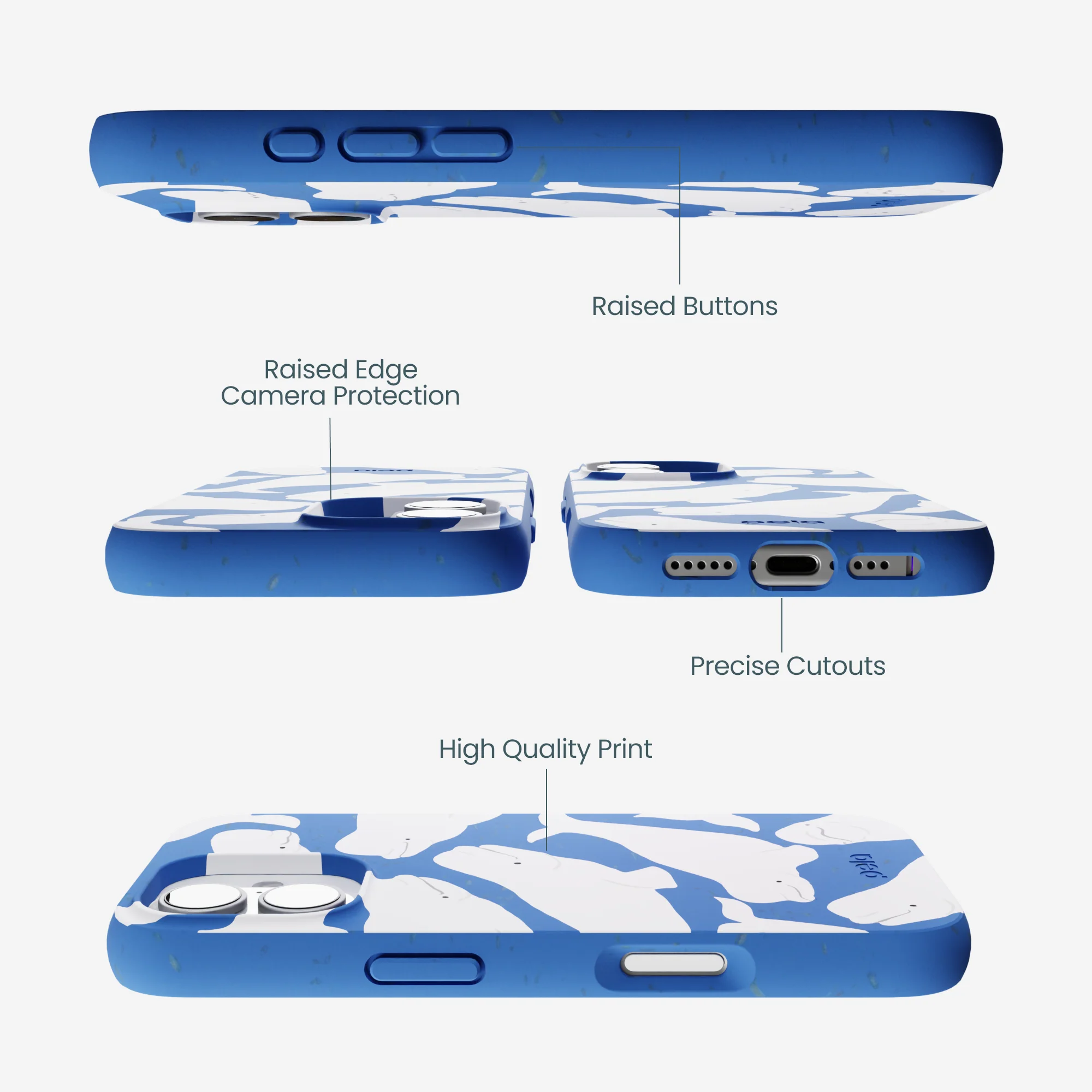 Electric Blue Belugas iPhone 17 Case - Image 3