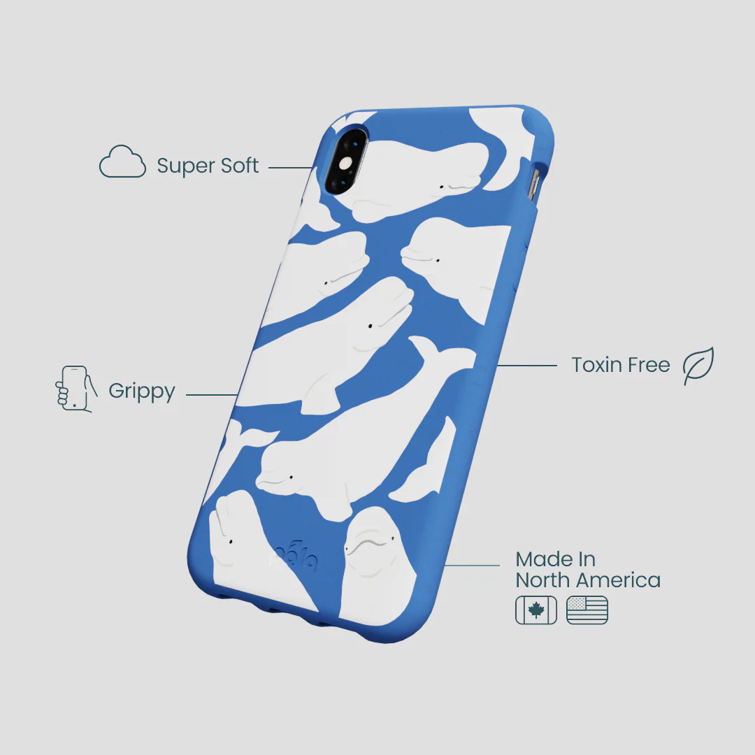Electric Blue Belugas iPhone XR Case - Image 4