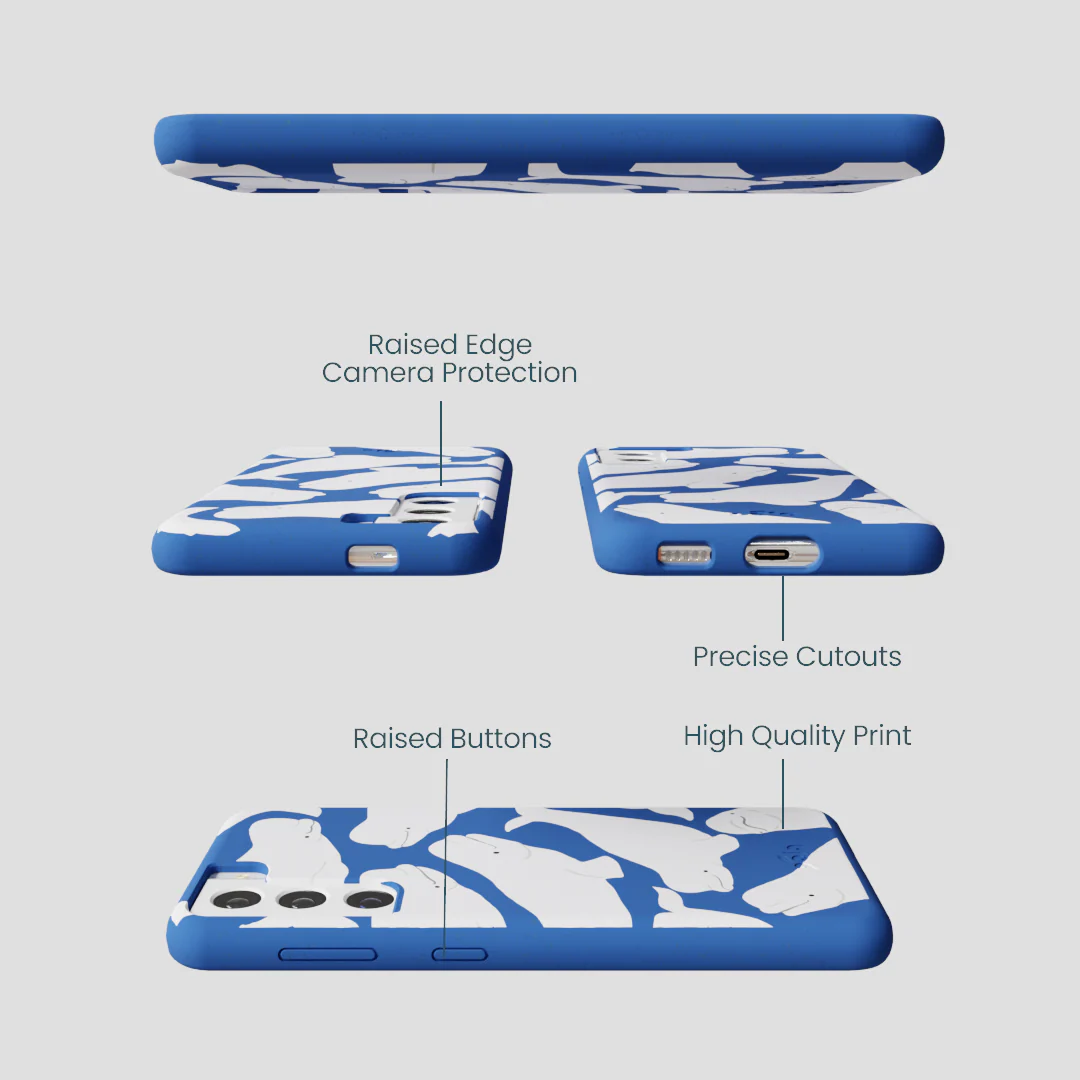 Electric Blue Belugas Samsung Galaxy S22 Case - Image 3