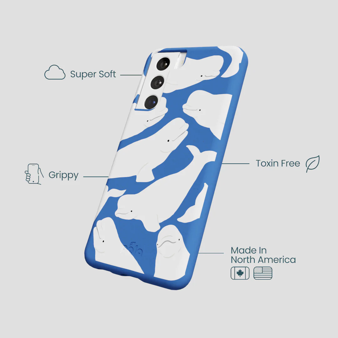 Electric Blue Belugas Samsung Galaxy S22 Case - Image 4
