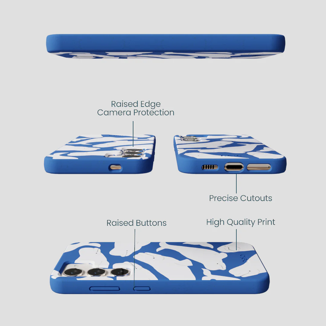 Electric Blue Belugas Samsung Galaxy S24 Case - Image 3