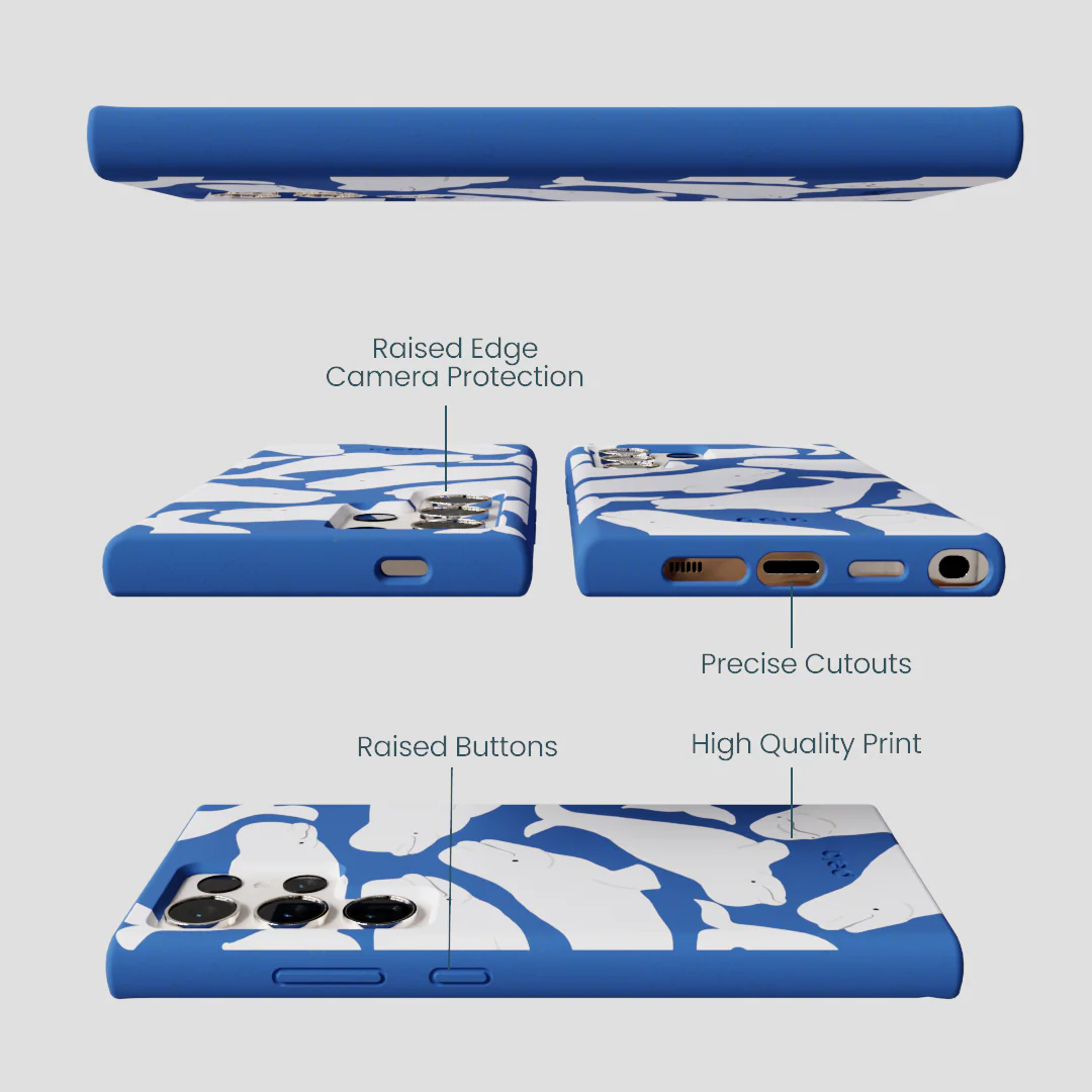 Electric Blue Belugas Samsung Galaxy S24 Ultra Case - Image 3