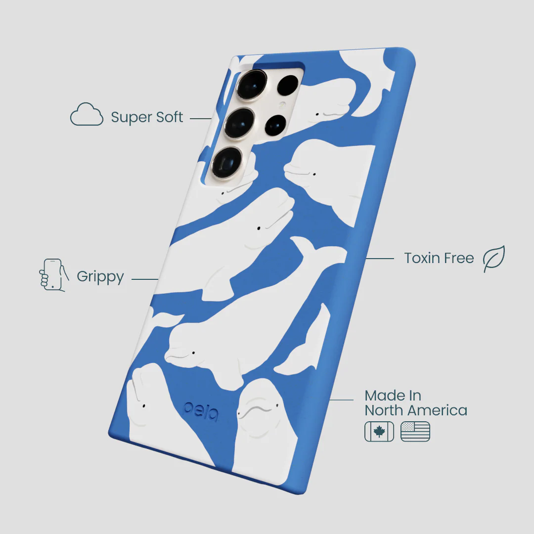 Electric Blue Belugas Samsung Galaxy S24 Ultra Case - Image 4