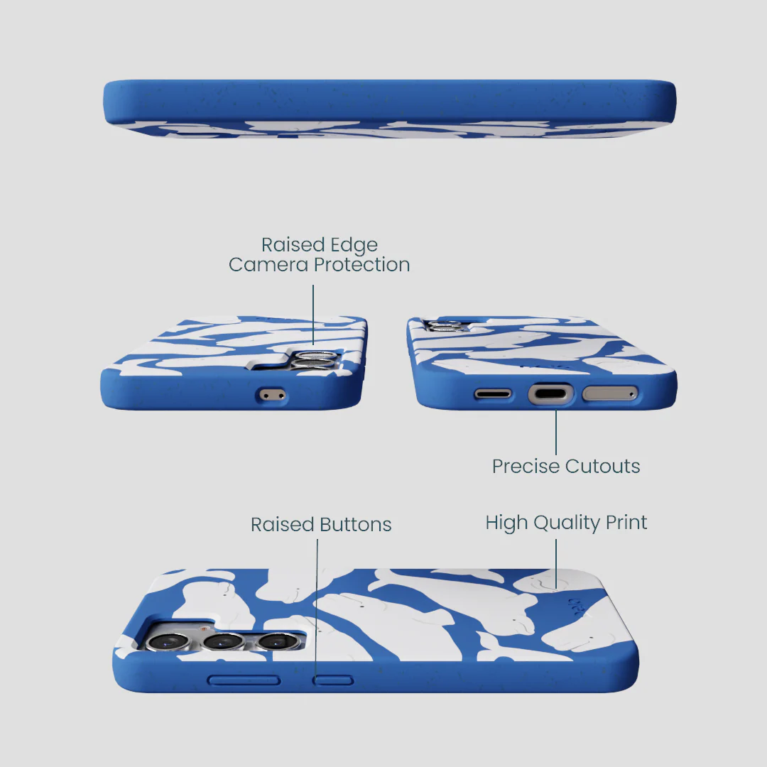 Electric Blue Belugas Samsung Galaxy S25 Case - Image 3