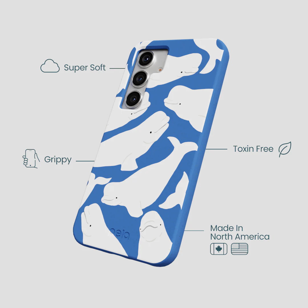 Electric Blue Belugas Samsung Galaxy S25 Case - Image 4