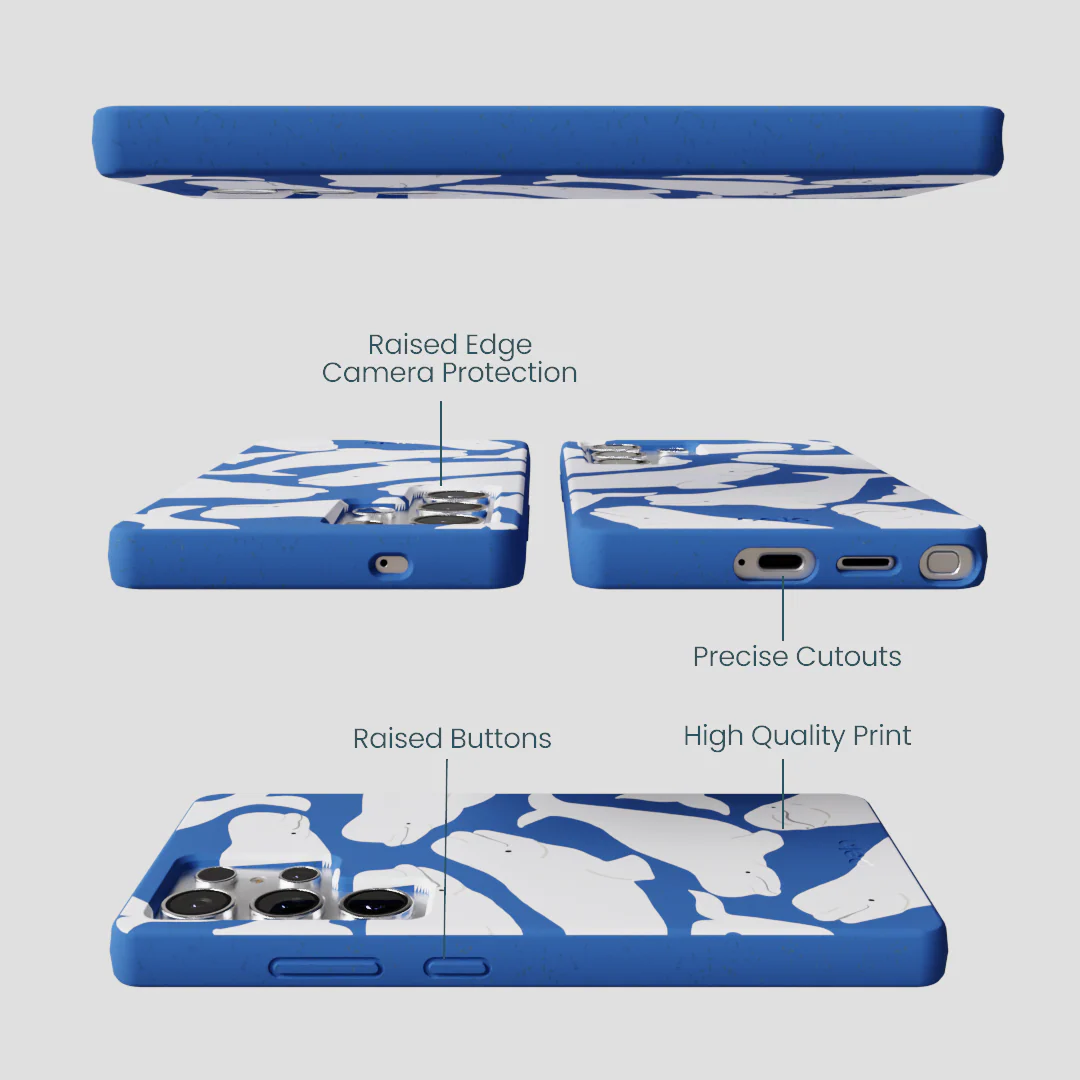 Electric Blue Belugas Samsung Galaxy S25 Ultra Case - Image 3
