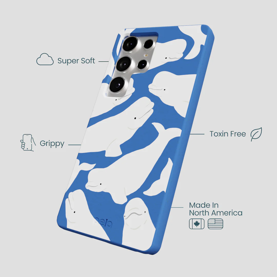 Electric Blue Belugas Samsung Galaxy S25 Ultra Case - Image 4