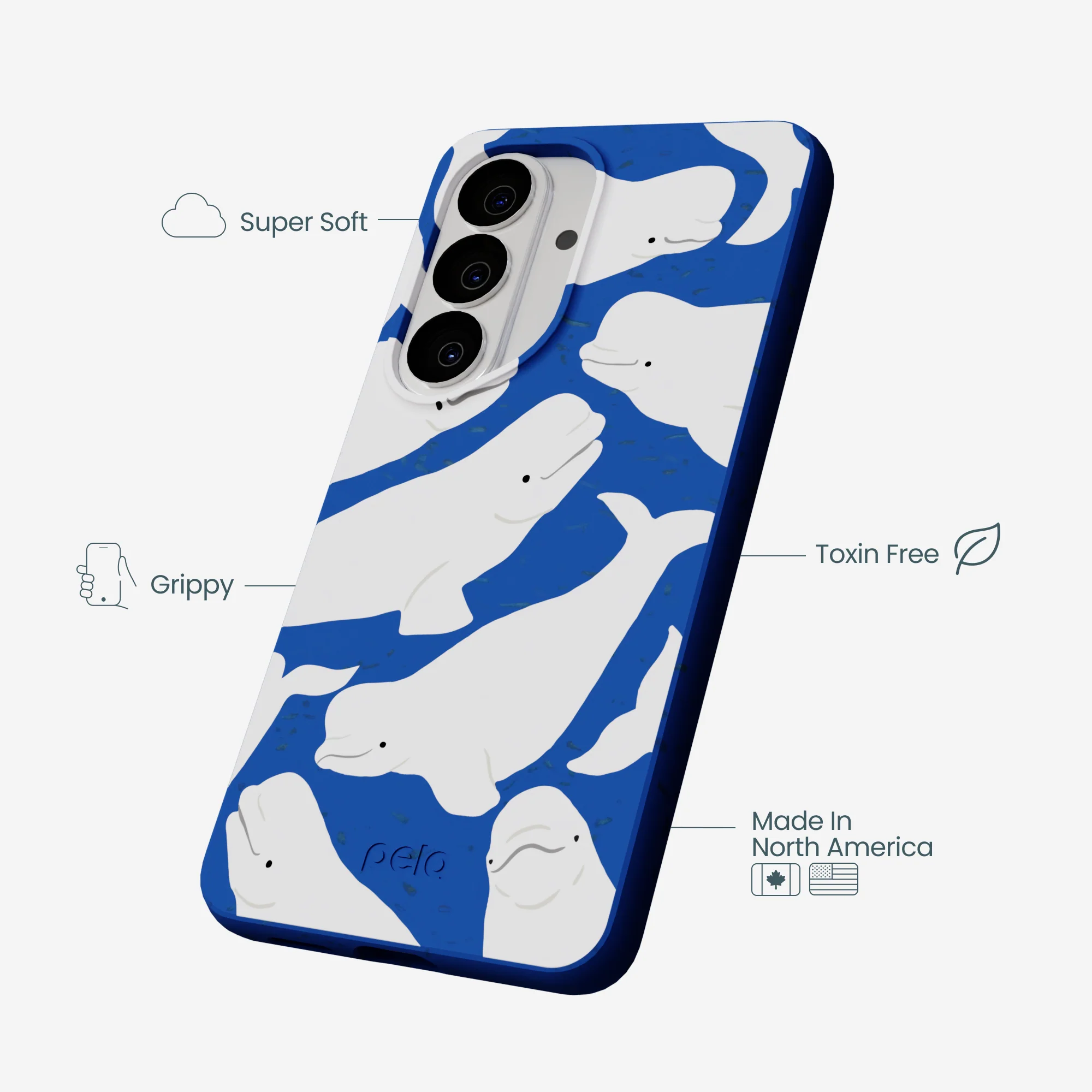 Electric Blue Belugas Samsung Galaxy S26 Case - Image 4