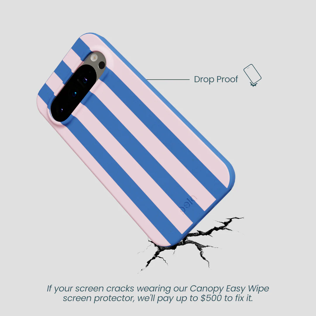 Electric Blue Big Pop Pink Stripes Google Pixel 9/9 Pro Case - Image 5