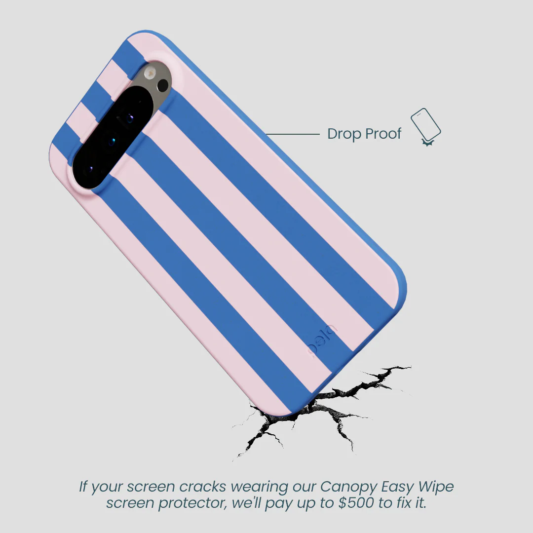 Electric Blue Big Pop Pink Stripes Google Pixel 9 Pro XL Case - Image 5