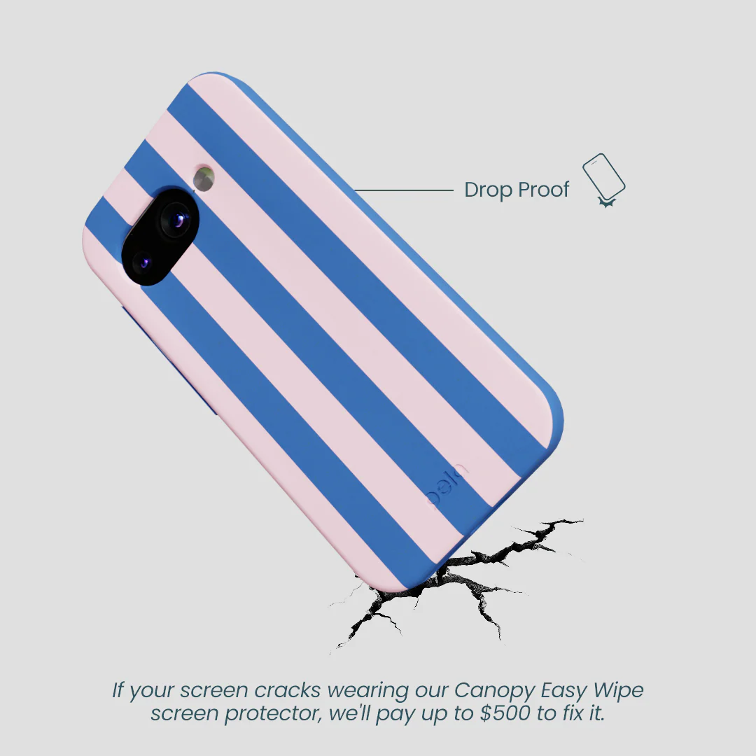 Electric Blue Big Pop Pink Stripes Google Pixel 9a Case - Image 5