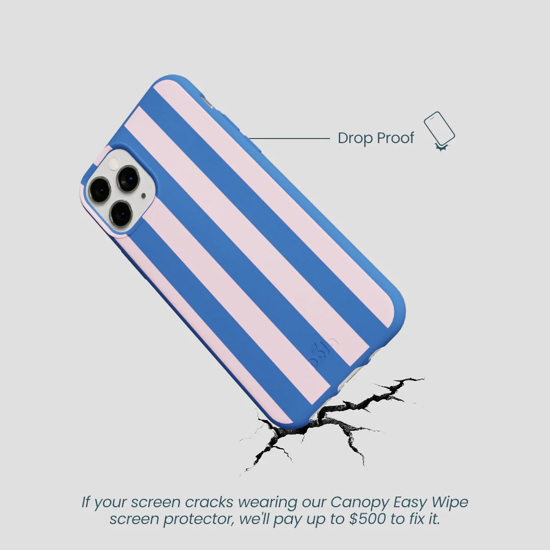 Electric Blue Big Pop Pink Stripes iPhone 11 Pro Case - Image 5