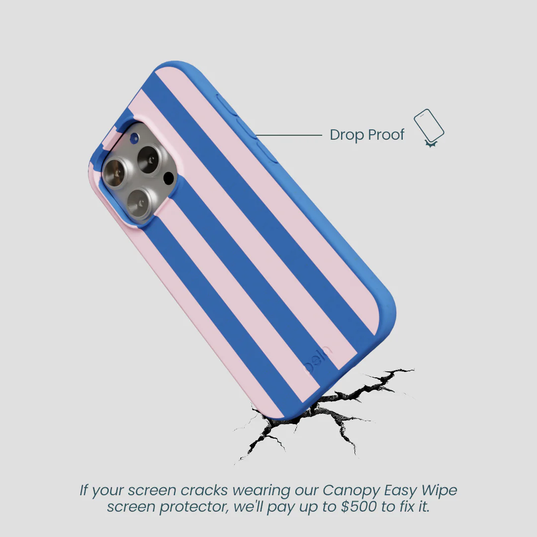 Electric Blue Big Pop Pink Stripes iPhone 16 Pro Case - Image 5
