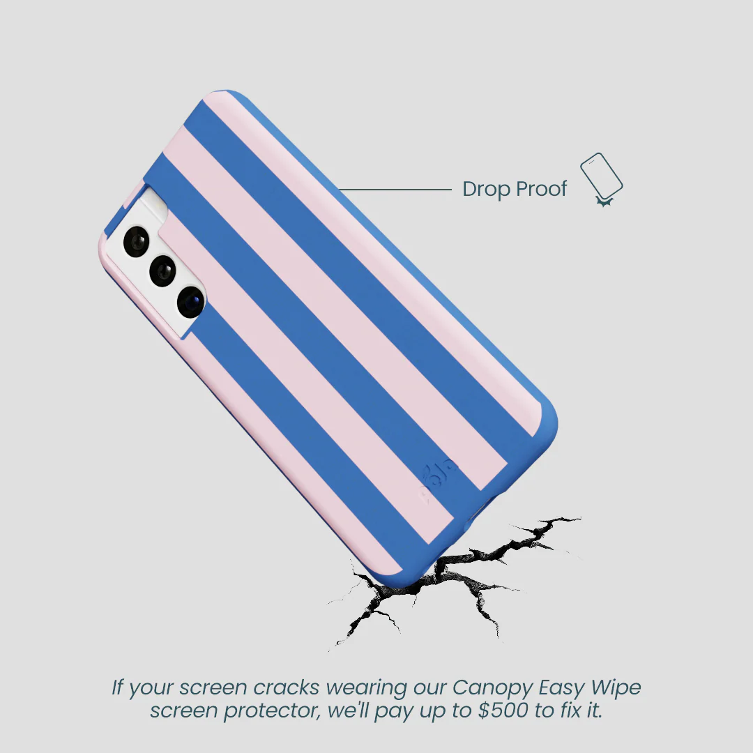 Electric Blue Big Pop Pink Stripes Samsung Galaxy S22 Case - Image 5