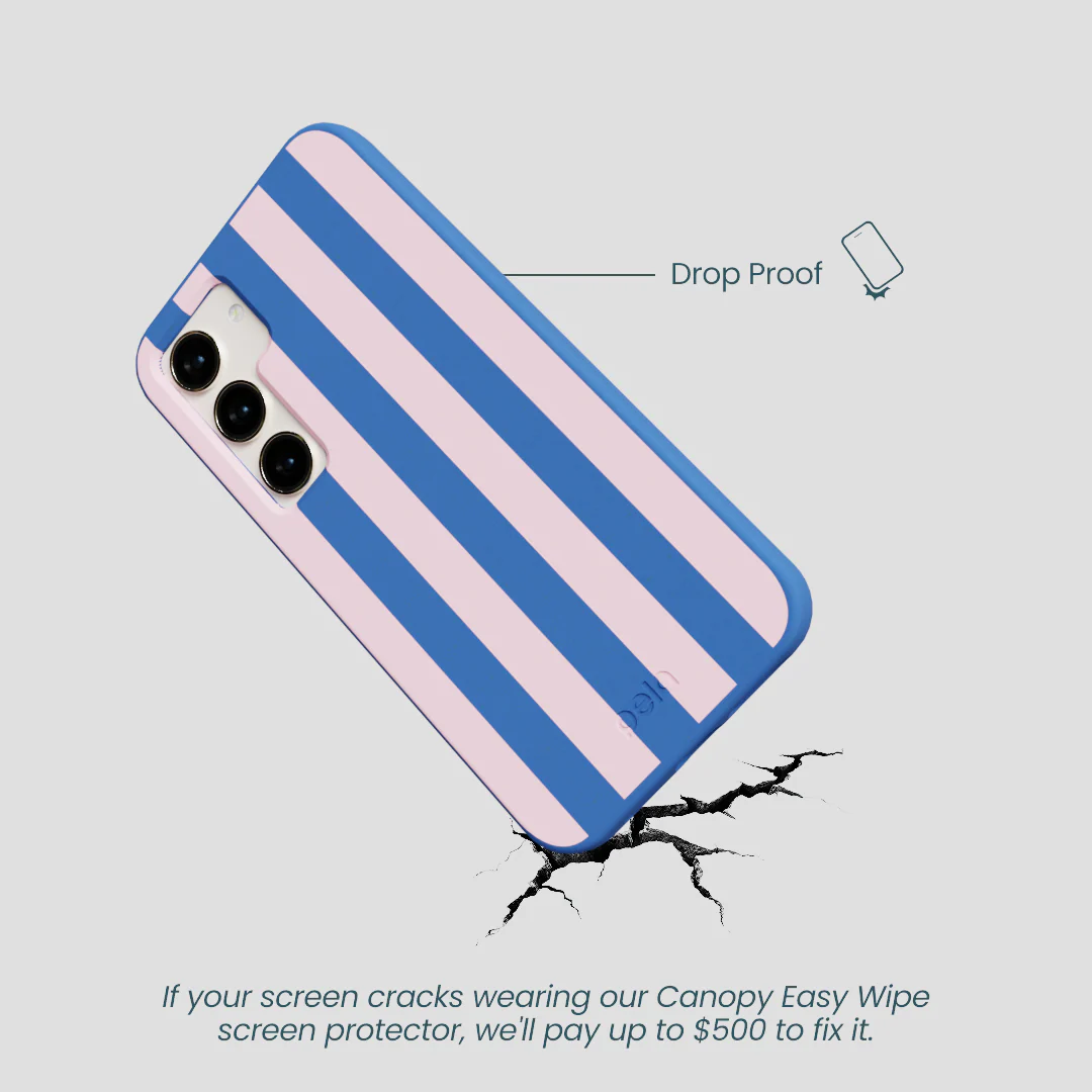 Electric Blue Big Pop Pink Stripes Samsung Galaxy S23 Case - Image 5