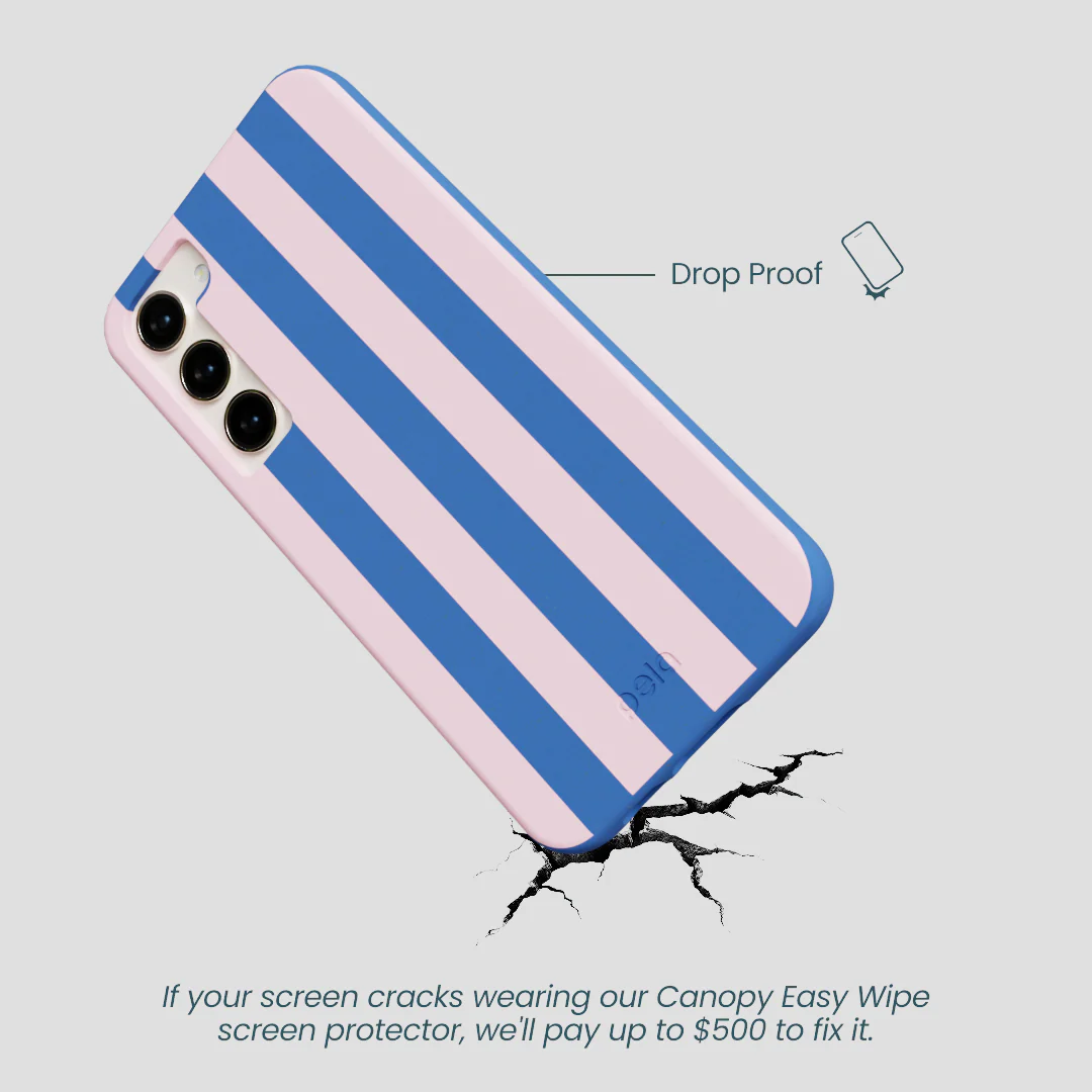 Electric Blue Big Pop Pink Stripes Samsung Galaxy S23+(Plus) Case - Image 5