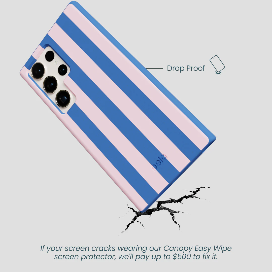 Electric Blue Big Pop Pink Stripes Samsung Galaxy S24 Ultra Case - Image 5