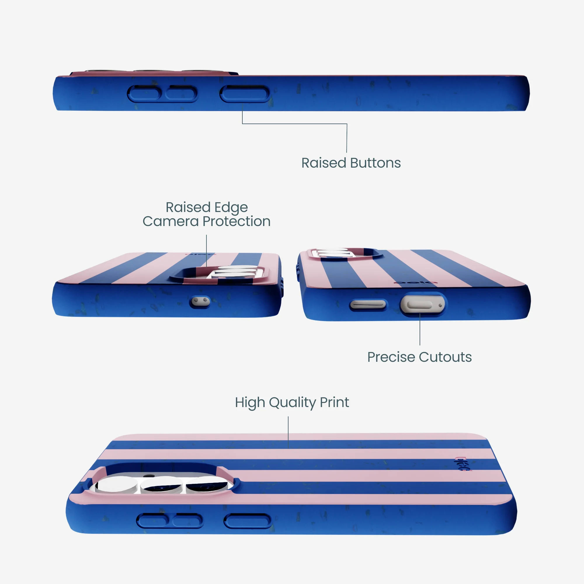 Electric Blue Big Pop Pink Stripes Samsung Galaxy S26 Case - Image 3