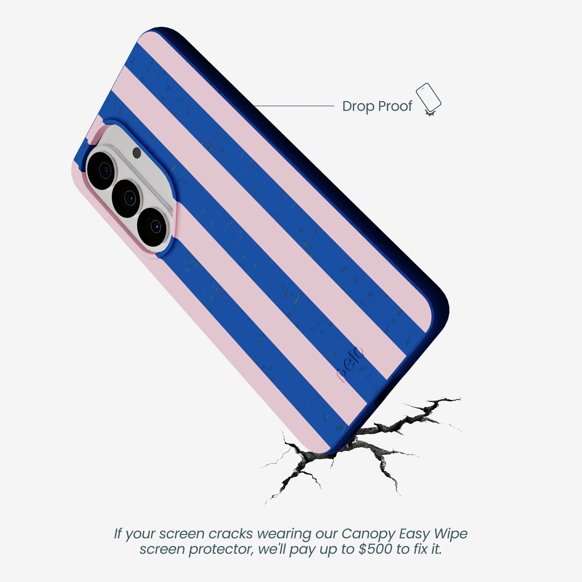 Electric Blue Big Pop Pink Stripes Samsung Galaxy S26 Case - Image 5