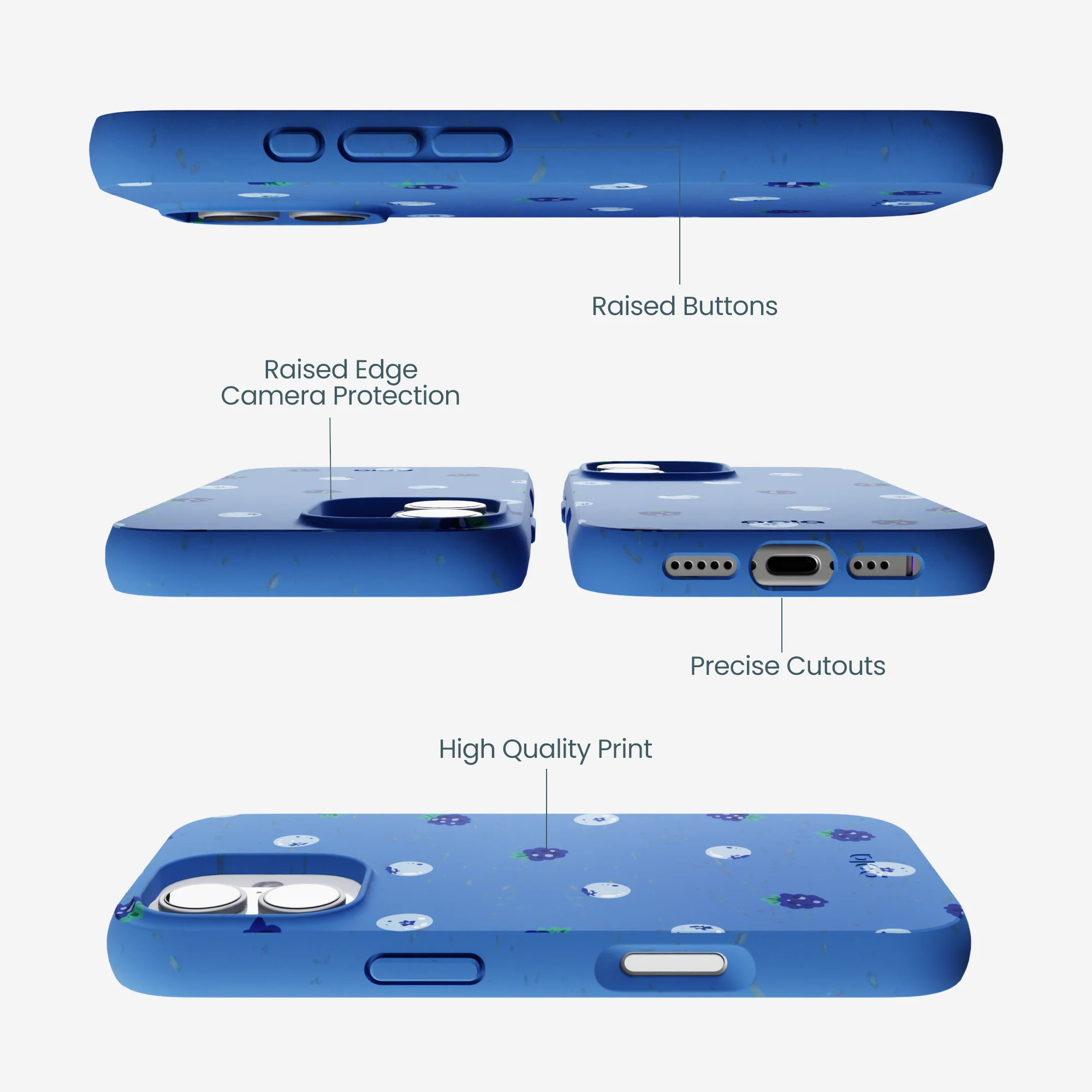 Electric Blue Black and Blue iPhone 17 Case - Image 3