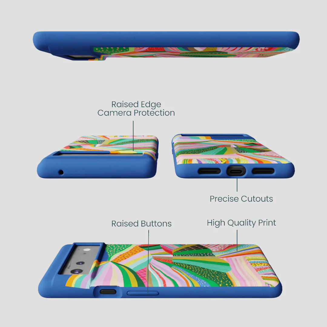 Electric Blue Bloomstatic Google Pixel 6a Case - Image 3