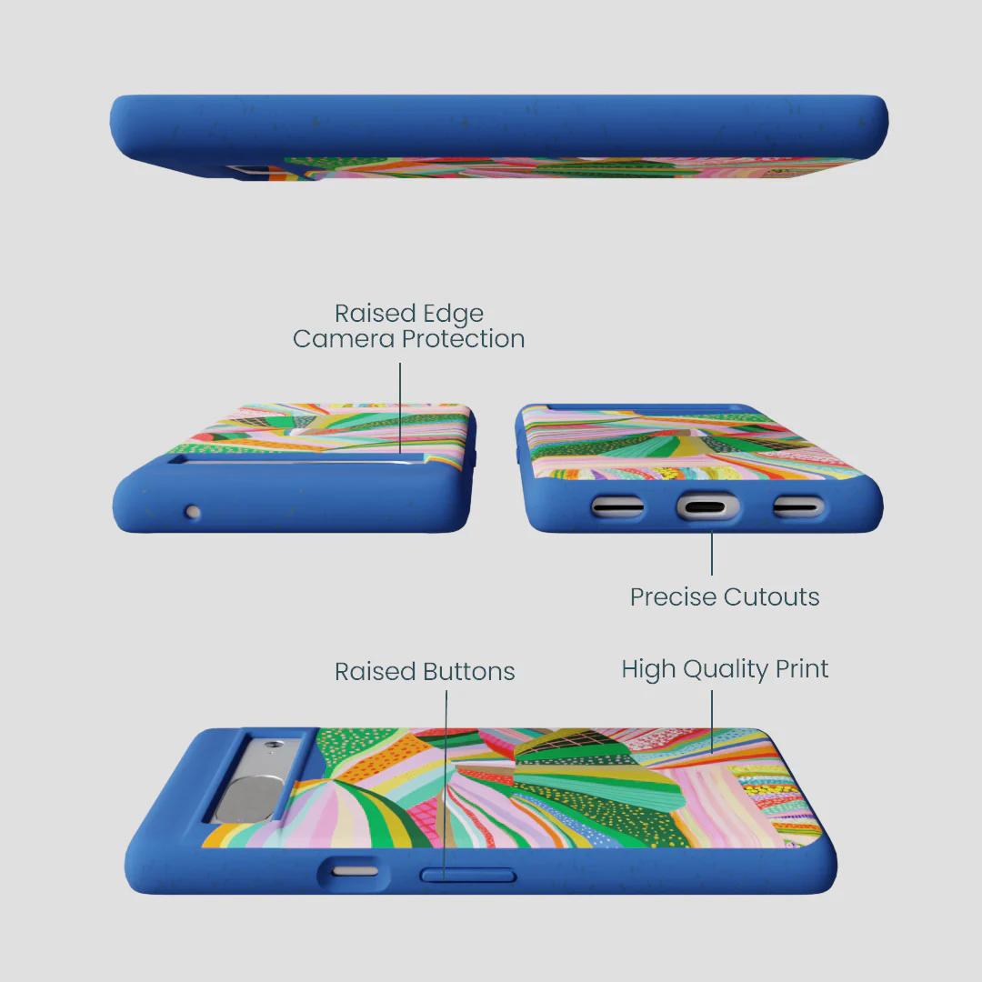 Electric Blue Bloomstatic Google Pixel 7 Case - Image 3