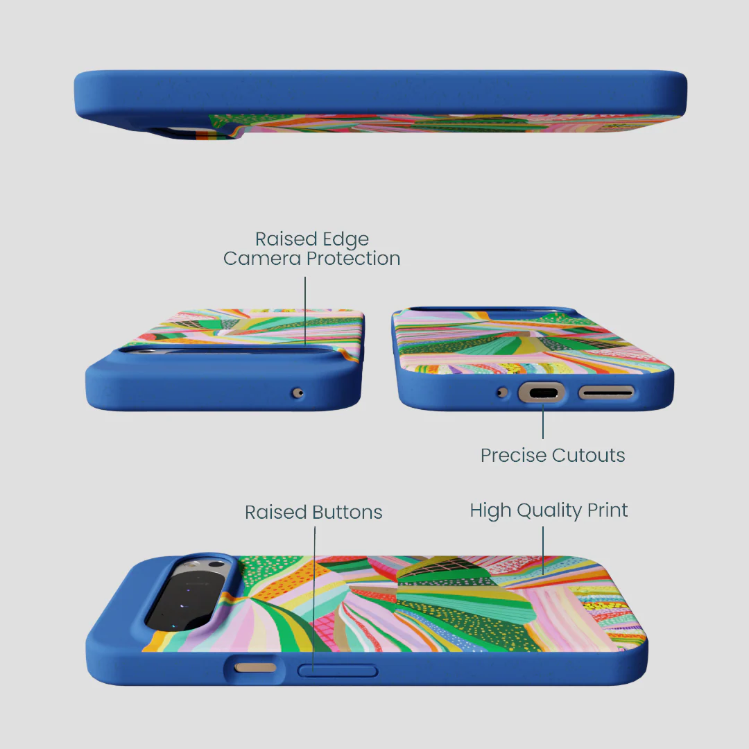 Electric Blue Bloomstatic Google Pixel 9 Pro XL Case - Image 3