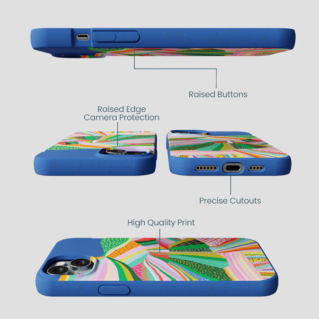 Electric Blue Bloomstatic iPhone 14 Plus Case - Image 3