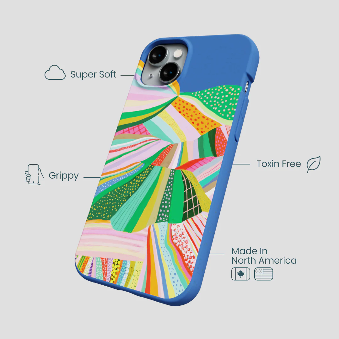 Electric Blue Bloomstatic iPhone 14 Plus Case - Image 4