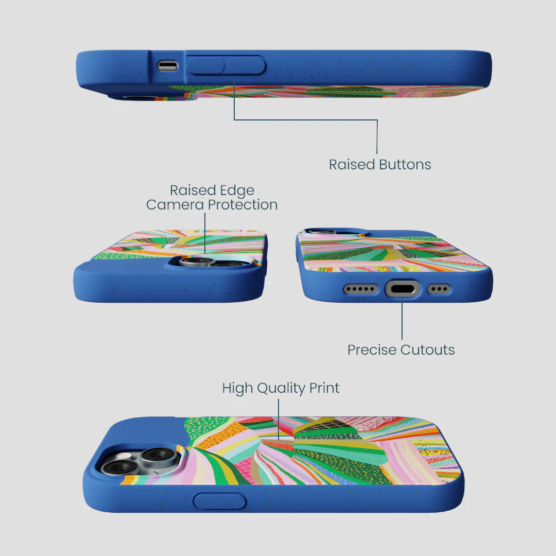 Electric Blue Bloomstatic iPhone 15 Case - Image 3