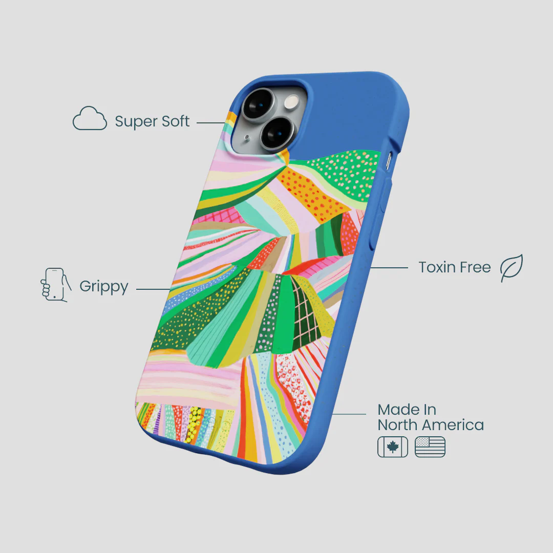 Electric Blue Bloomstatic iPhone 15 Case - Image 4