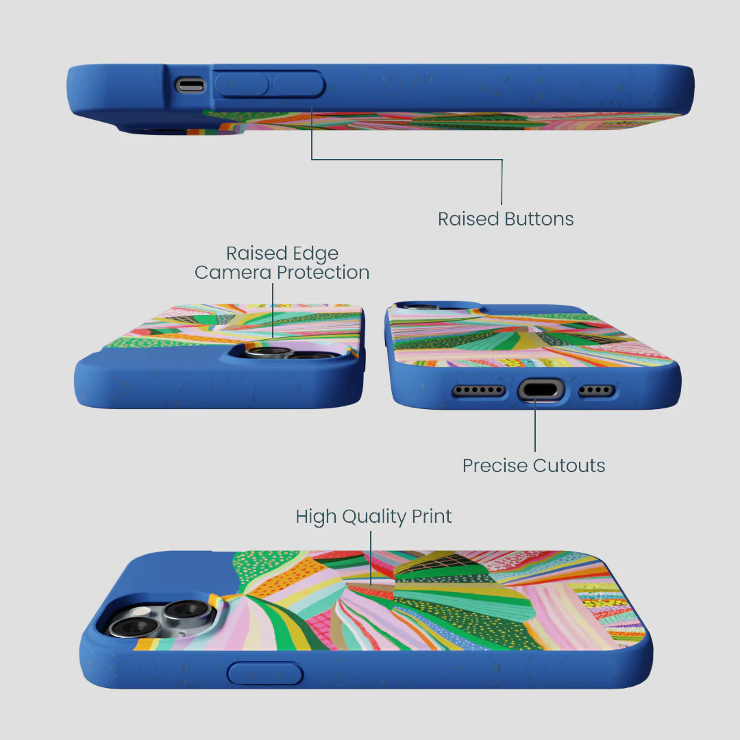 Electric Blue Bloomstatic iPhone 15 Plus Case - Image 3