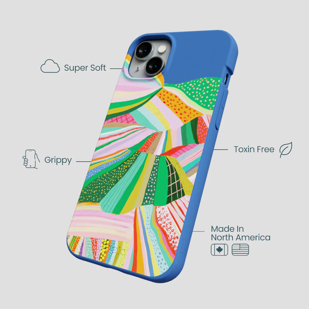 Electric Blue Bloomstatic iPhone 15 Plus Case - Image 4