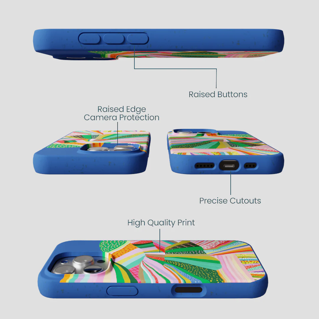 Electric Blue Bloomstatic iPhone 16 Pro Case - Image 3