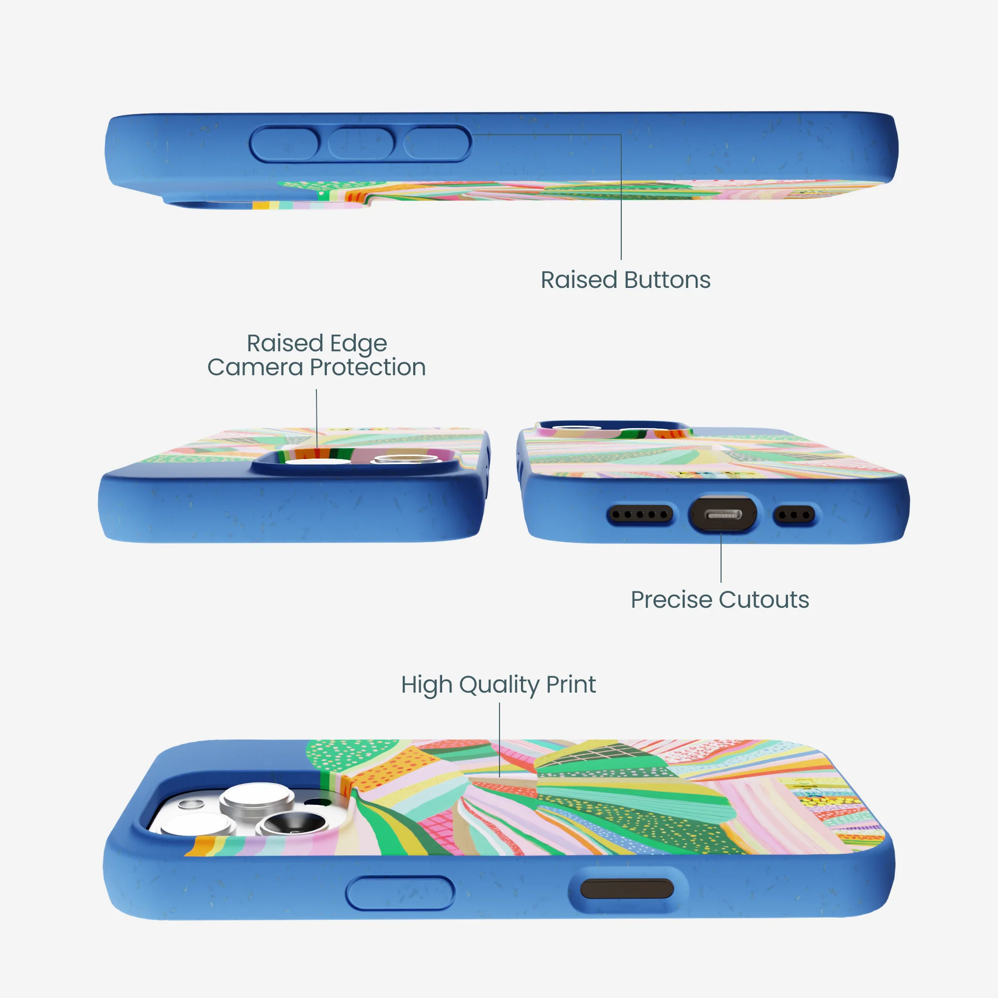 Electric Blue Bloomstatic iPhone 16 Pro Max Case - Image 3