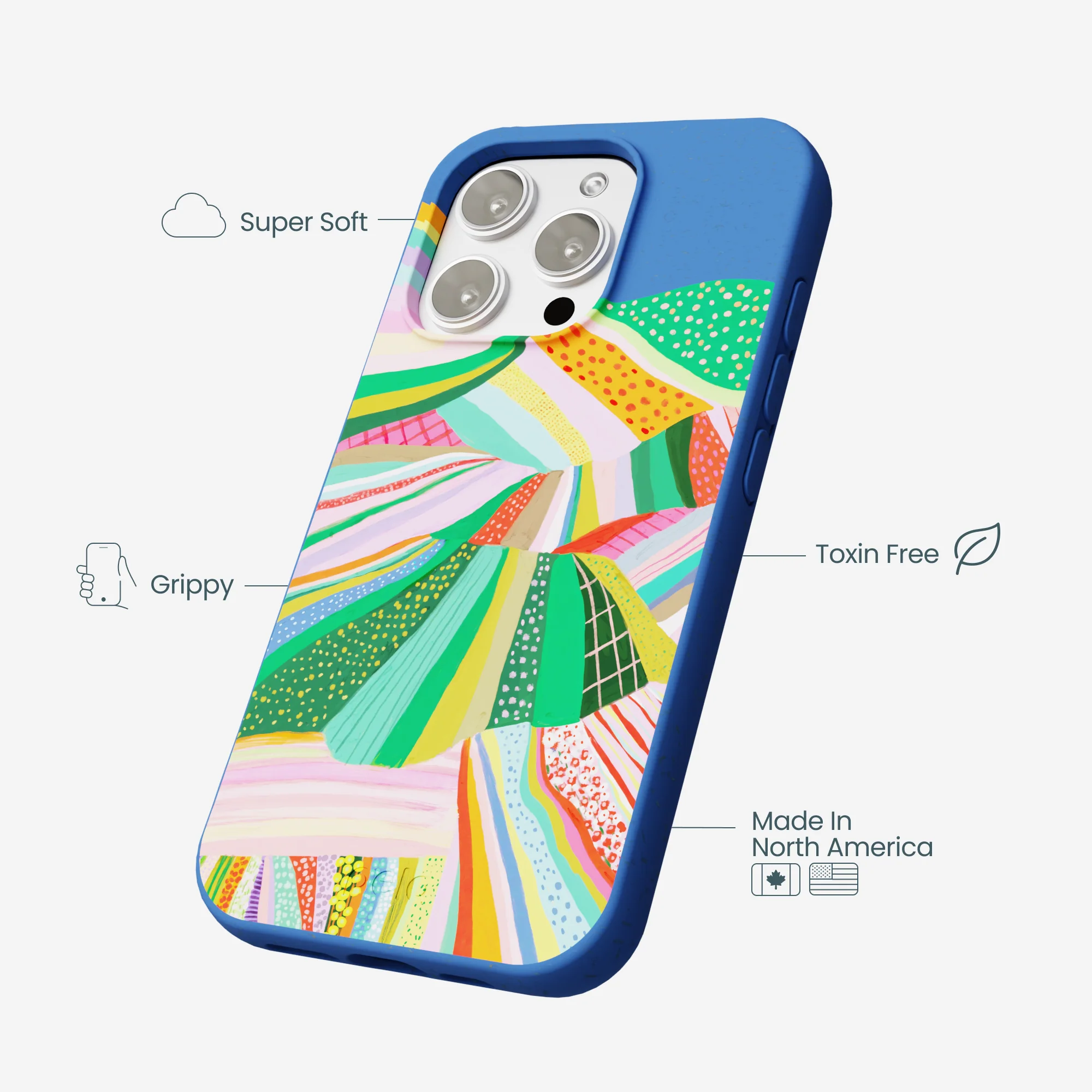 Electric Blue Bloomstatic iPhone 16 Pro Max Case - Image 4
