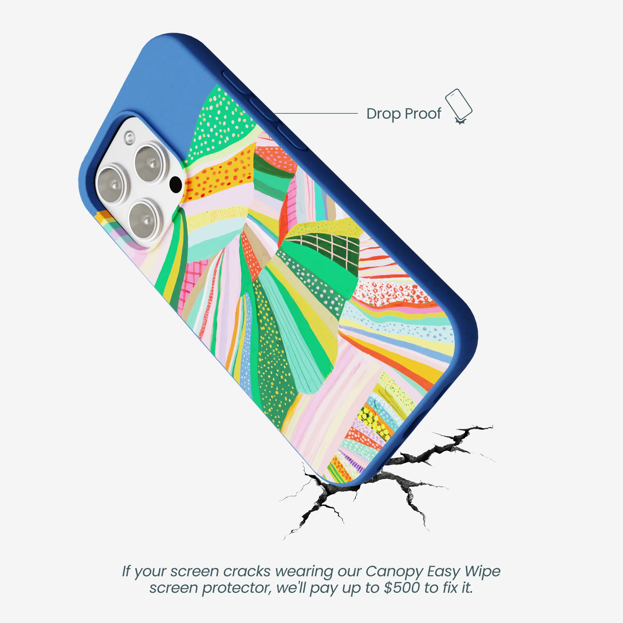 Electric Blue Bloomstatic iPhone 16 Pro Max Case - Image 5