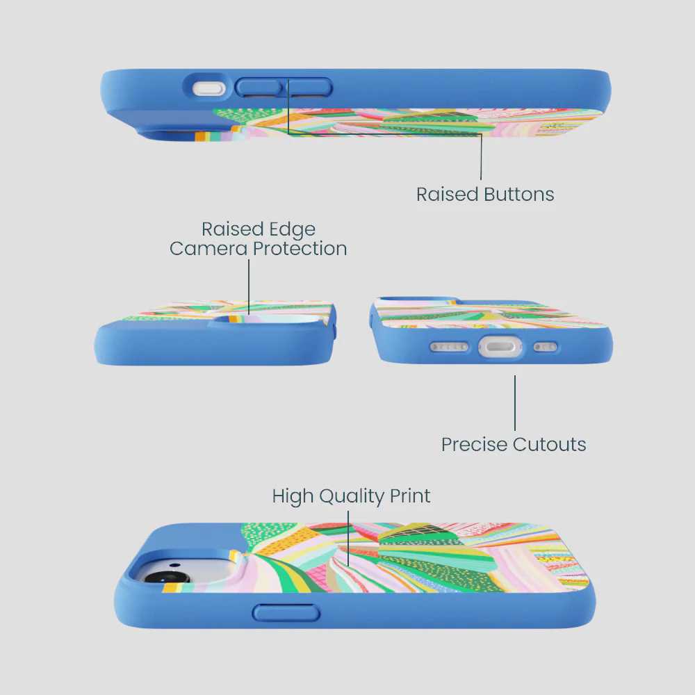 Electric Blue Bloomstatic iPhone 16e/17e Case - Image 3