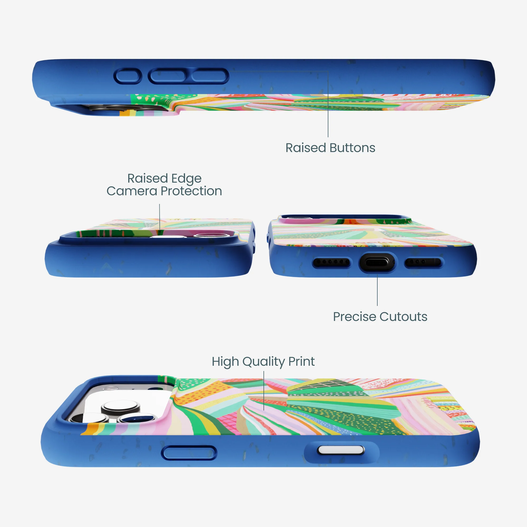 Electric Blue Bloomstatic iPhone 17 Pro Max Case - Image 3