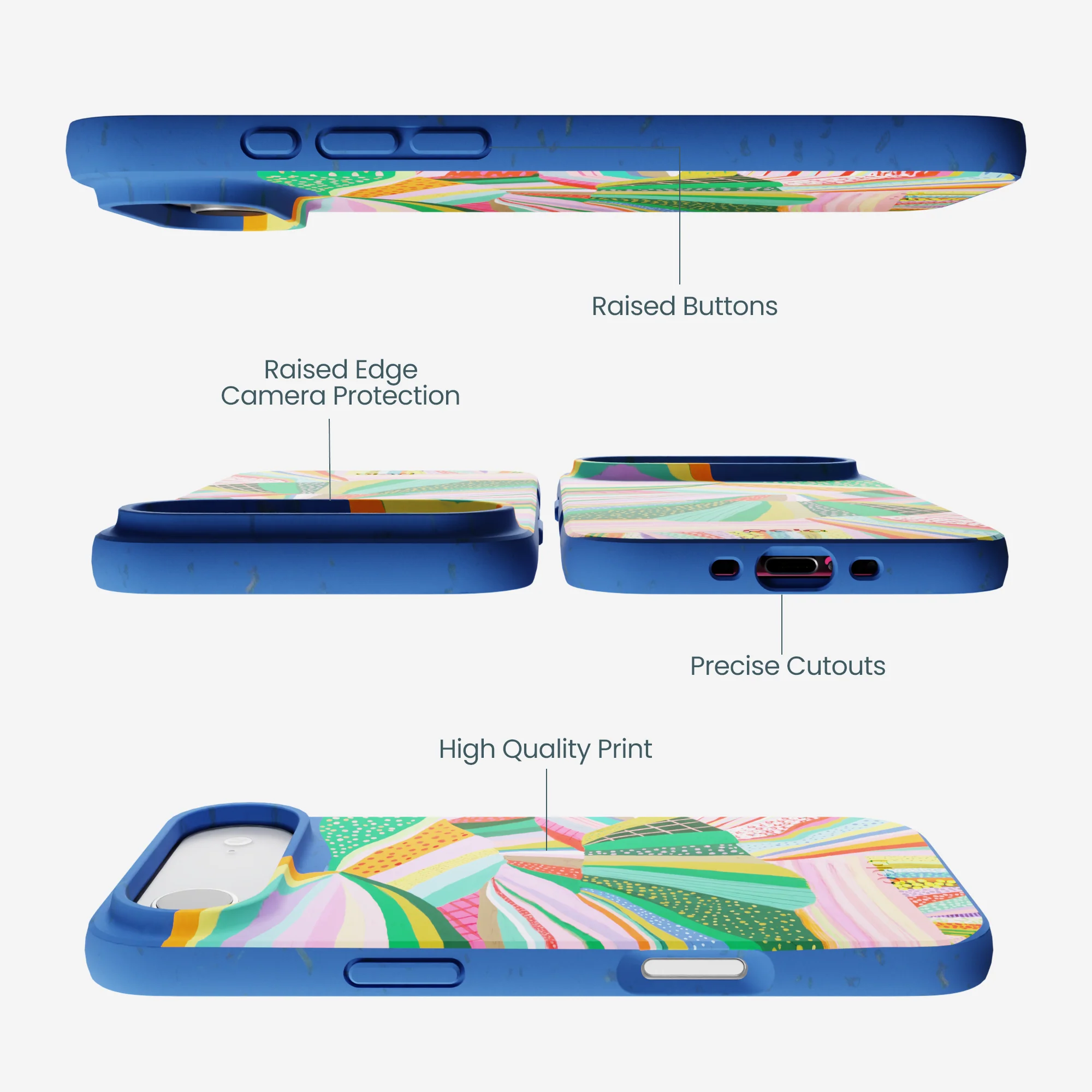 Electric Blue Bloomstatic iPhone Air Case - Image 3