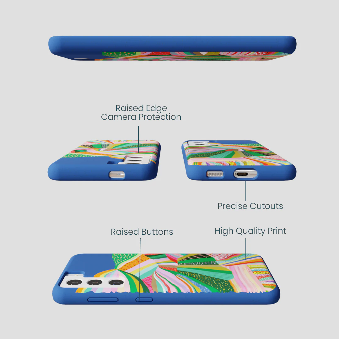 Electric Blue Bloomstatic Samsung Galaxy S21 Case - Image 3