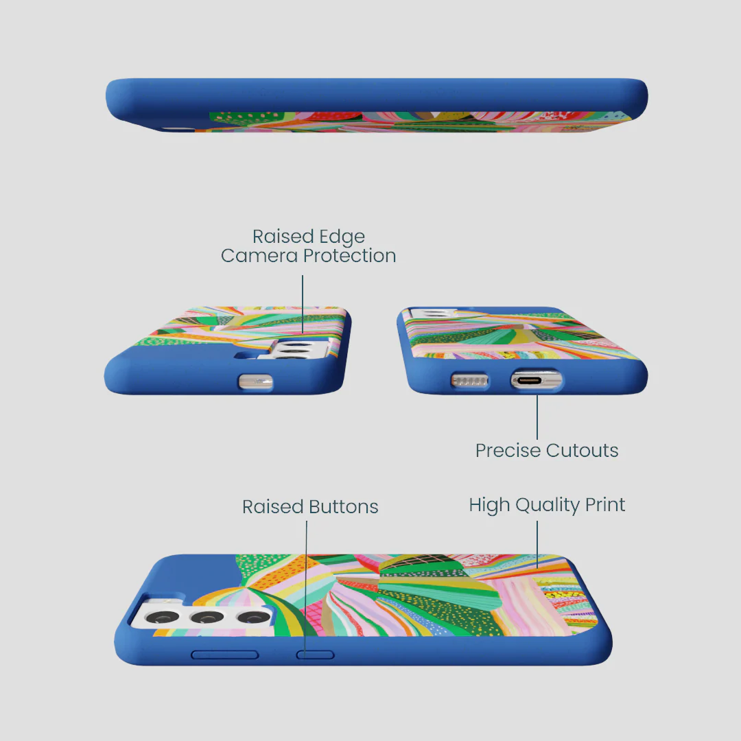 Electric Blue Bloomstatic Samsung Galaxy S22 Case - Image 3