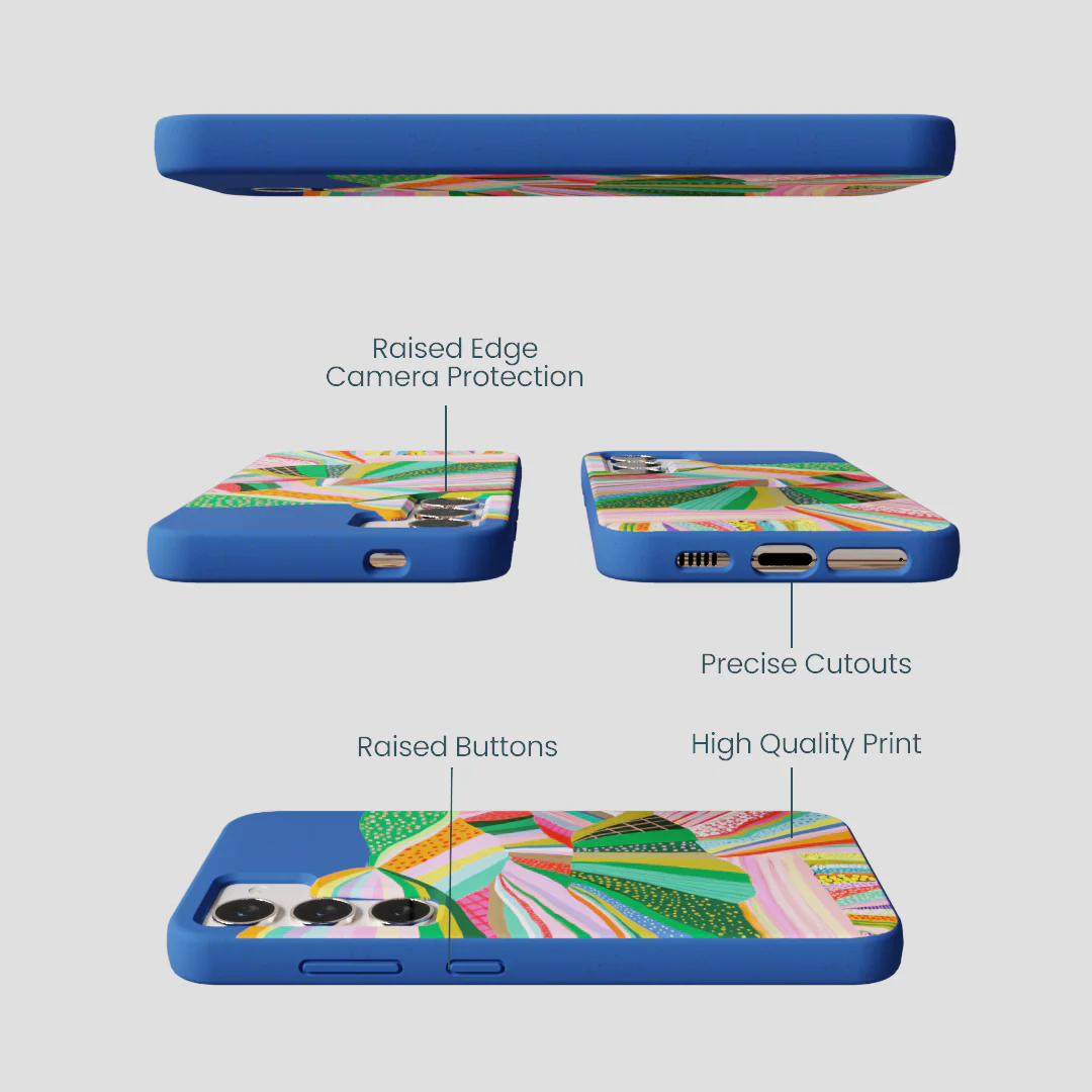 Electric Blue Bloomstatic Samsung Galaxy S24 Case - Image 3